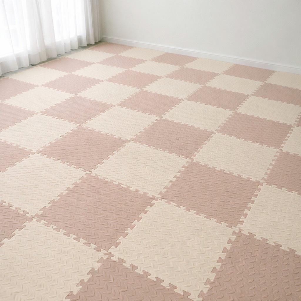 מזרן פאזל דו צדדי, בז' בהיר וקרם 60 × 60 × 2 ס"מ